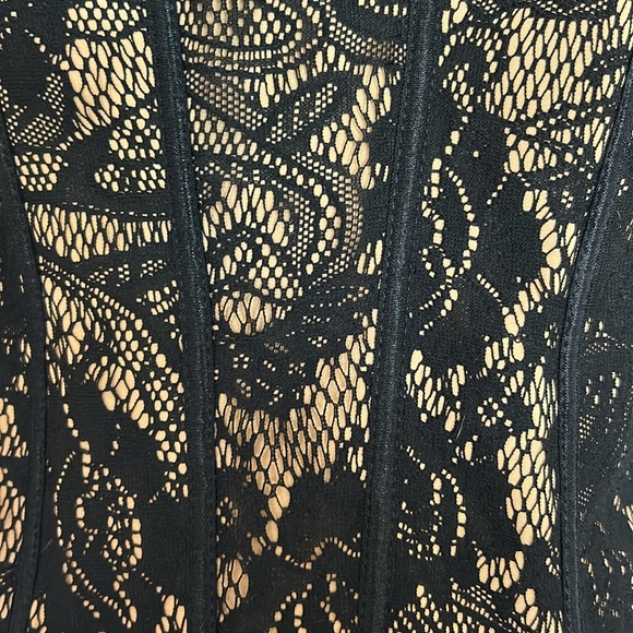 Orange kiss Elegant Black Lace stretchy corset with boning Women’s Size 1X - Picture 10 of 16